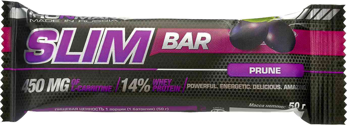 Батончик протеиновый Ironman Slim Bar чернослив в тёмной глазури