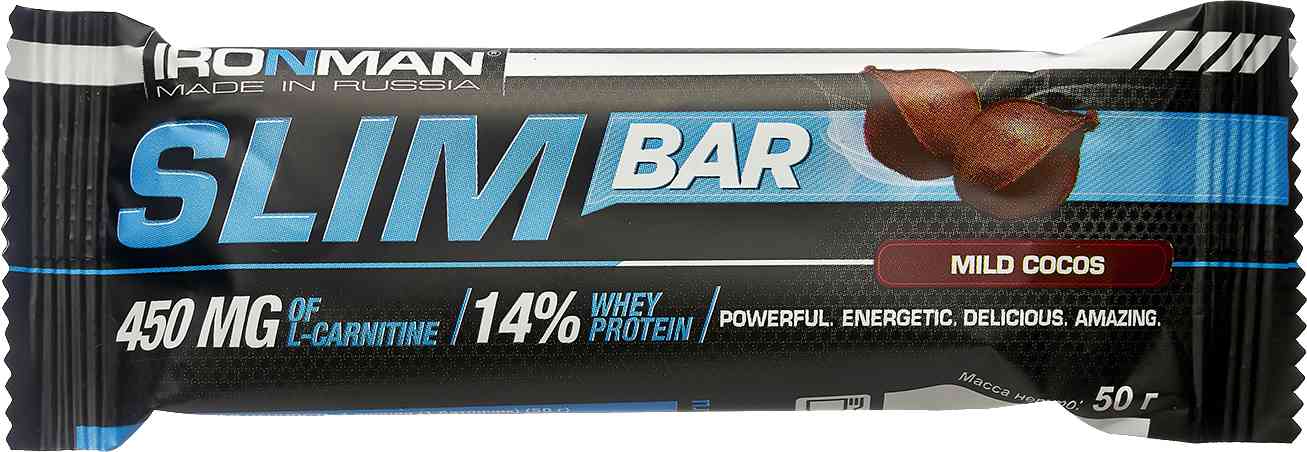 Батончик протеиновый Ironman Slim Bar кокос в тёмной глазури