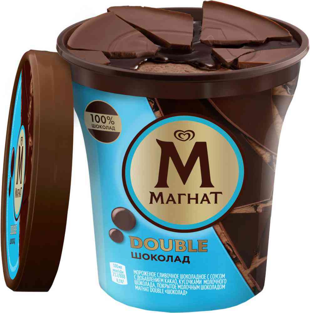 Мороженое Магнат Double пинта Шоколад с кусочками настоящего шоколада
