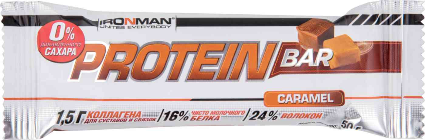 Батончик протеиновый Ironman Protein Bar карамель