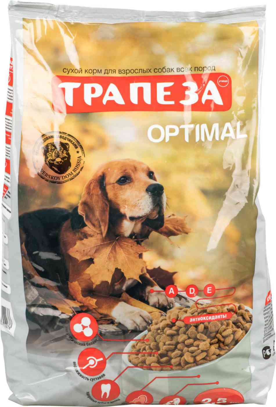 Сухой корм для собак всех пород Трапеза Optimal