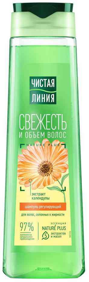 Шампунь для волос, склонных к жирности Чистая Линия Nature Plus свежесть и объем