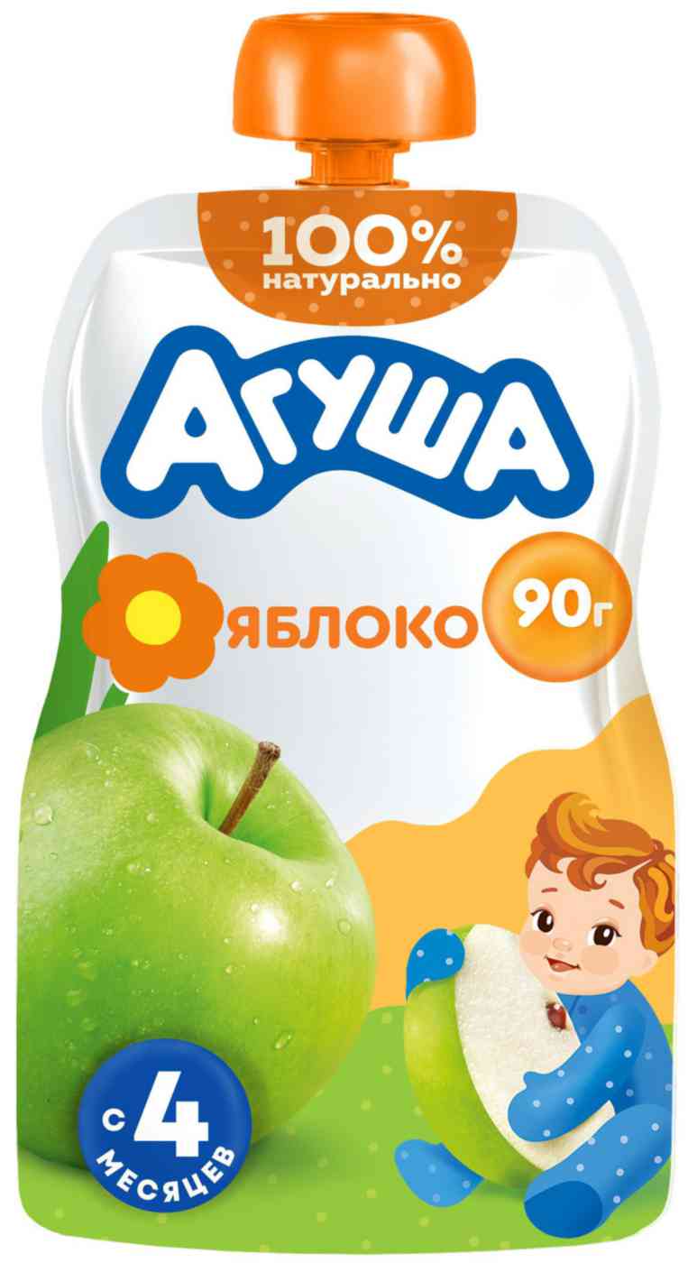 Пюре фруктовое Агуша яблоко с 4 месяцев