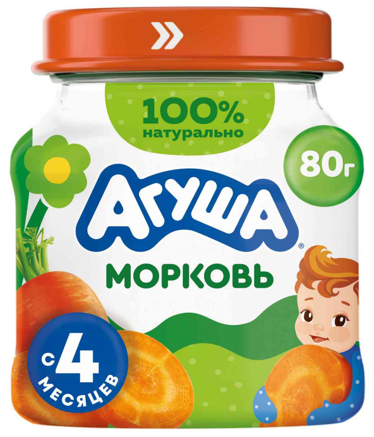 Пюре овощное Агуша морковь с 4 месяцев