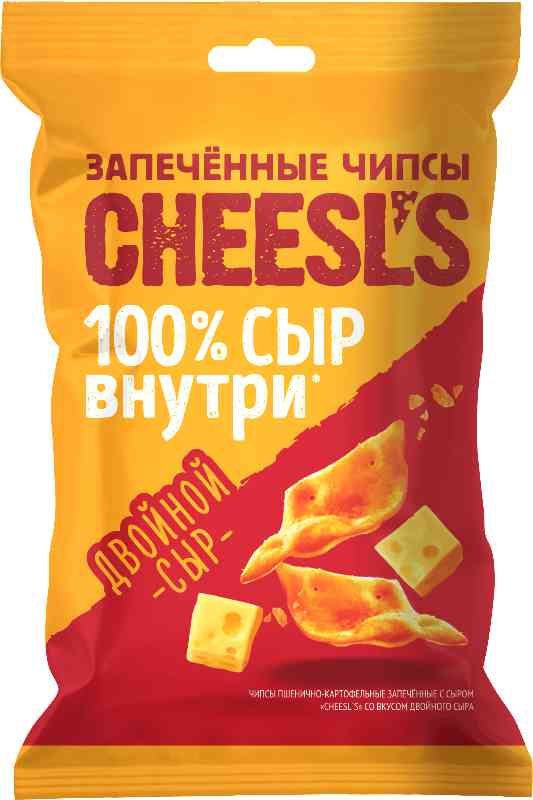 Чипсы пшенично-картофельные Cheesl's Двойной сыр