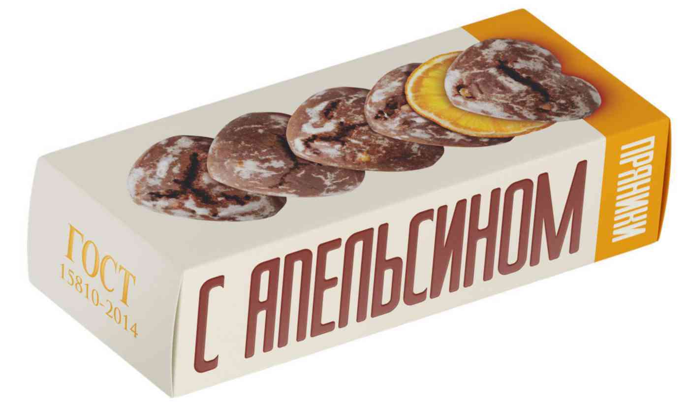 Пряники Полёт Шоколадные с кусочками апельсина