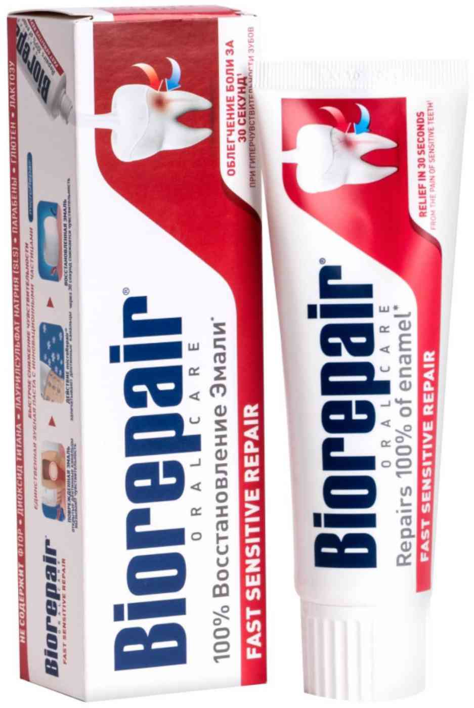 Зубная паста Biorepair Fast Sensitive Repair восстановление эмали