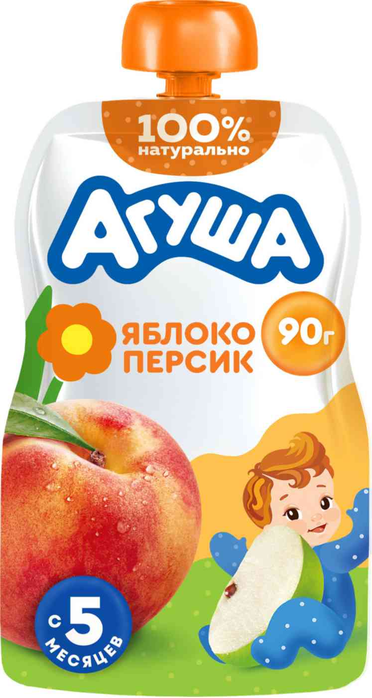 Пюре фруктовое Агуша яблоко-персик с 5 месяцев