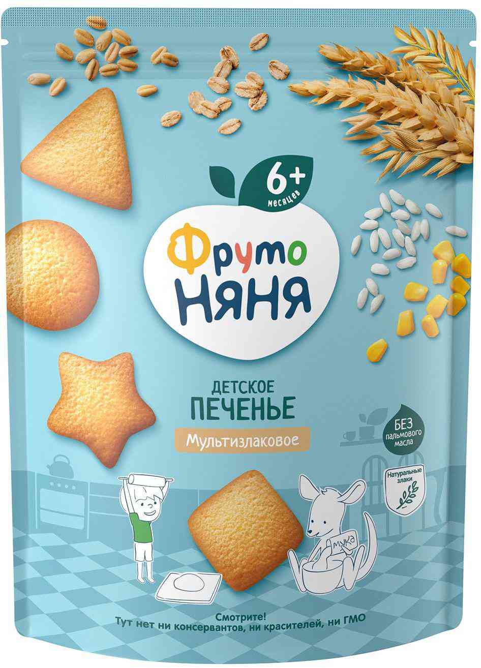 Детское печенье Мультизлаковое ФрутоНяня с 6 месяцев