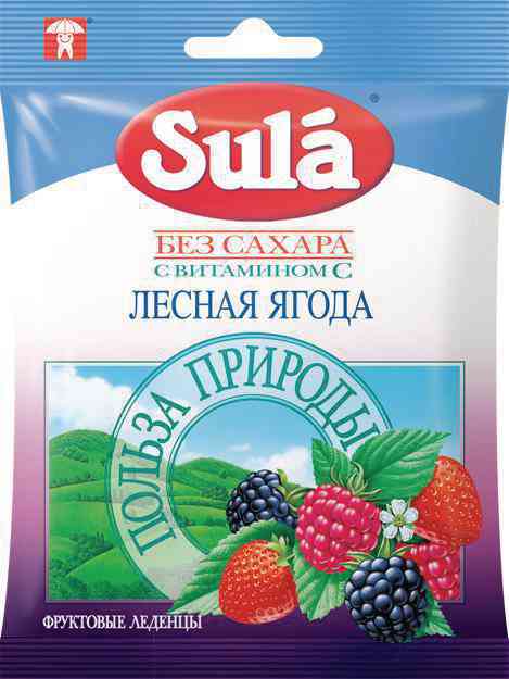 Леденцы Sula Лесная ягода с витамином С без сахара