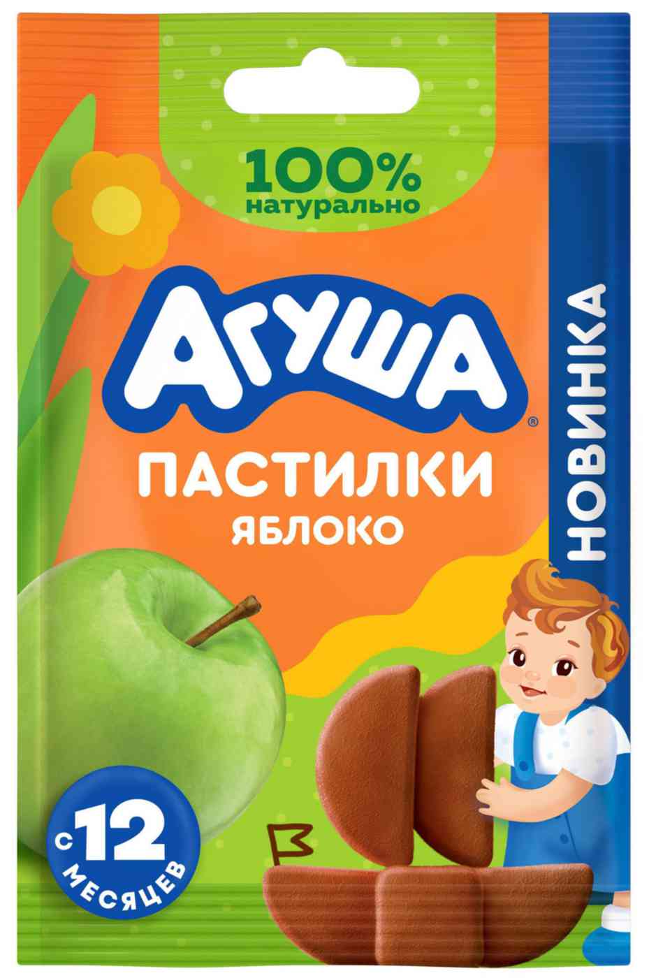 Фруктовые пастилки Агуша яблоко с 12 месяцев