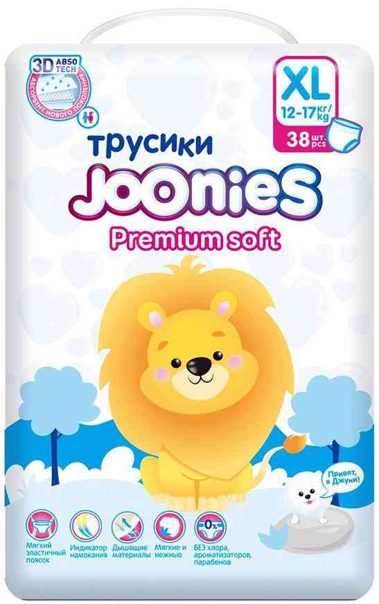 Подгузники-трусики Joonies Premium Soft XL (12-17 кг)