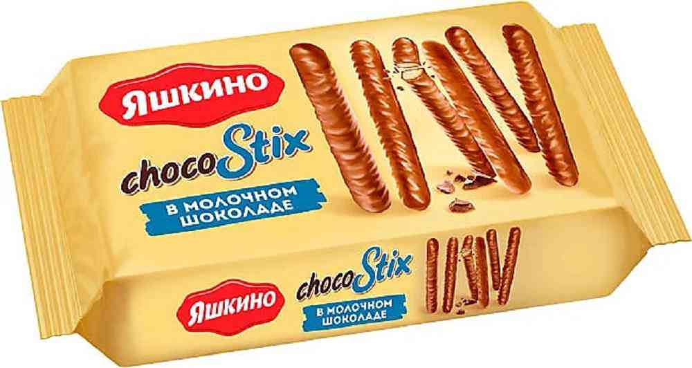 Печенье Яшкино ChocoStix в молочном шоколаде
