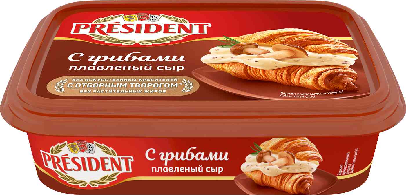 Сыр плавленый President с грибами 45%