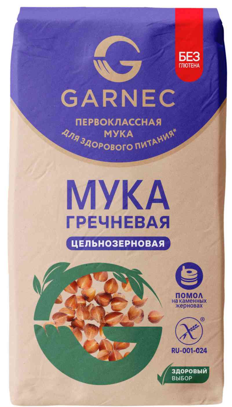 Мука гречневая цельнозерновая  Garnec без глютена
