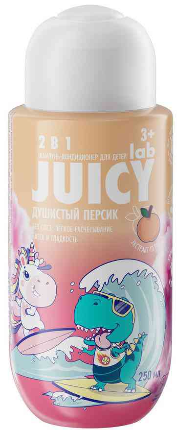 Шампунь-кондиционер для волос 2в1 детский Juicy Lab душистый персик