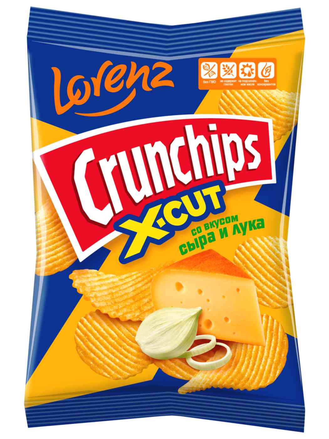 Чипсы картофельные Crunchips X-Cut сыр-лук