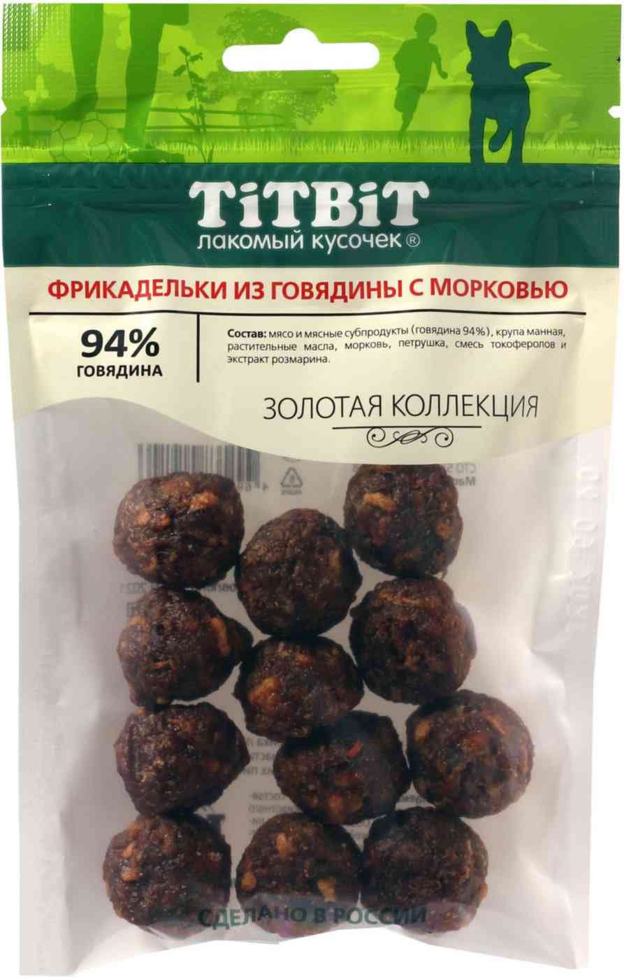Лакомство для собак TiTBiT Фрикадельки из говядины с морковью