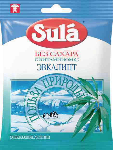 Леденцы Sula Эвкалипт с витамином С, без сахара