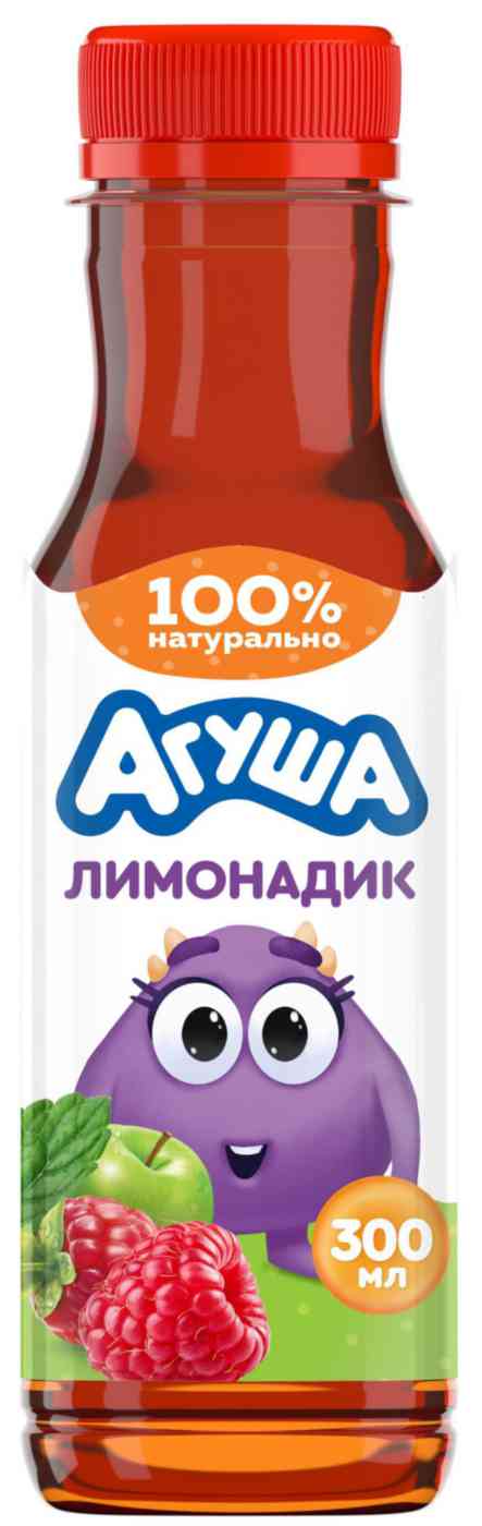 Лимонад Агуша яблоко-малина-мелисса с 3 лет
