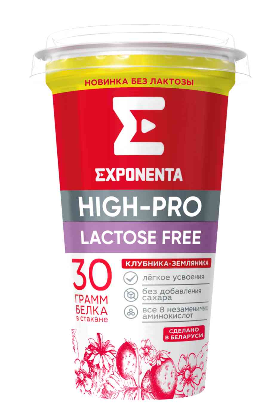Напиток кисломолочный обезжиренный Exponenta High-Pro клубника земляника без лактозы 0%