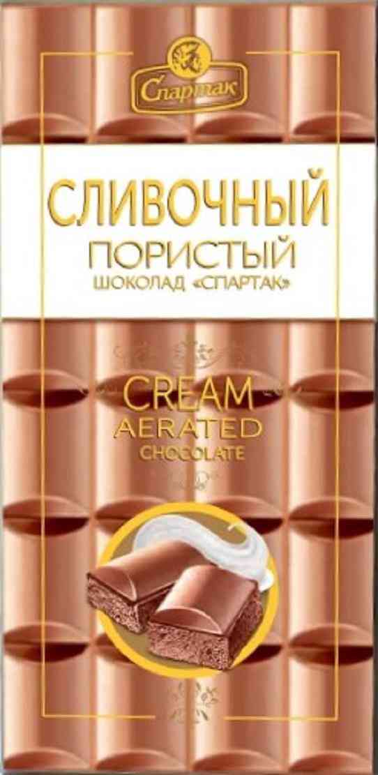 Шоколад пористый Спартак сливочный