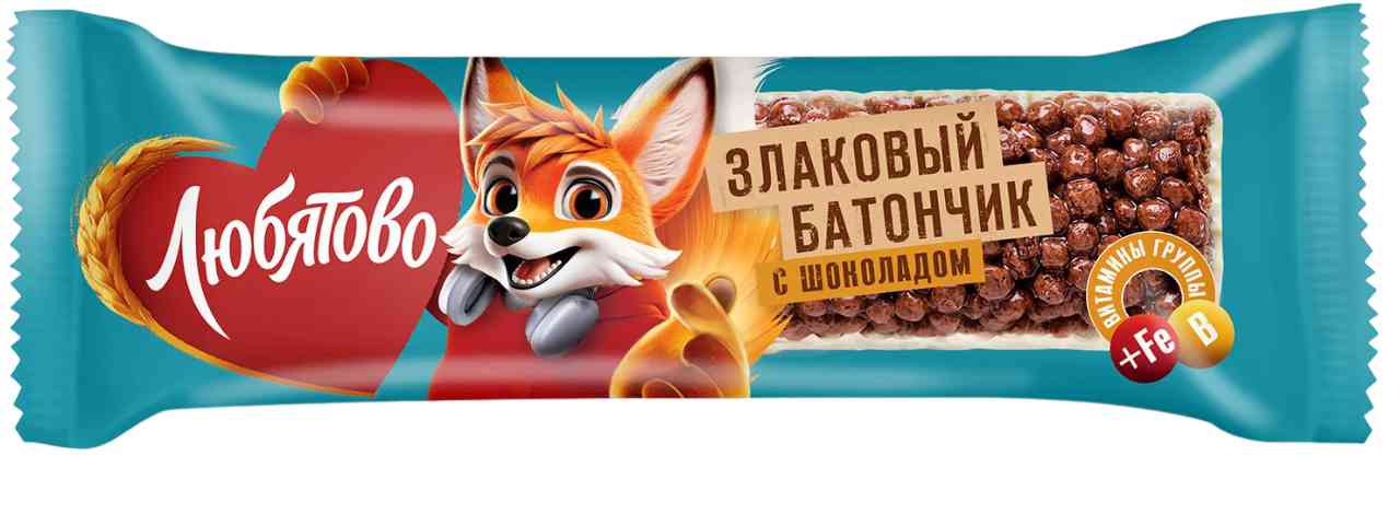 Батончик злаковый Любятово шоколадный