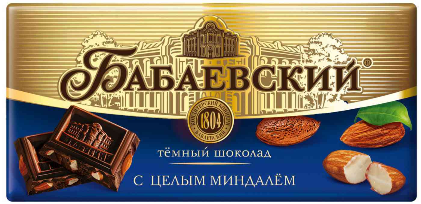 Шоколад темный Бабаевский цельный миндаль