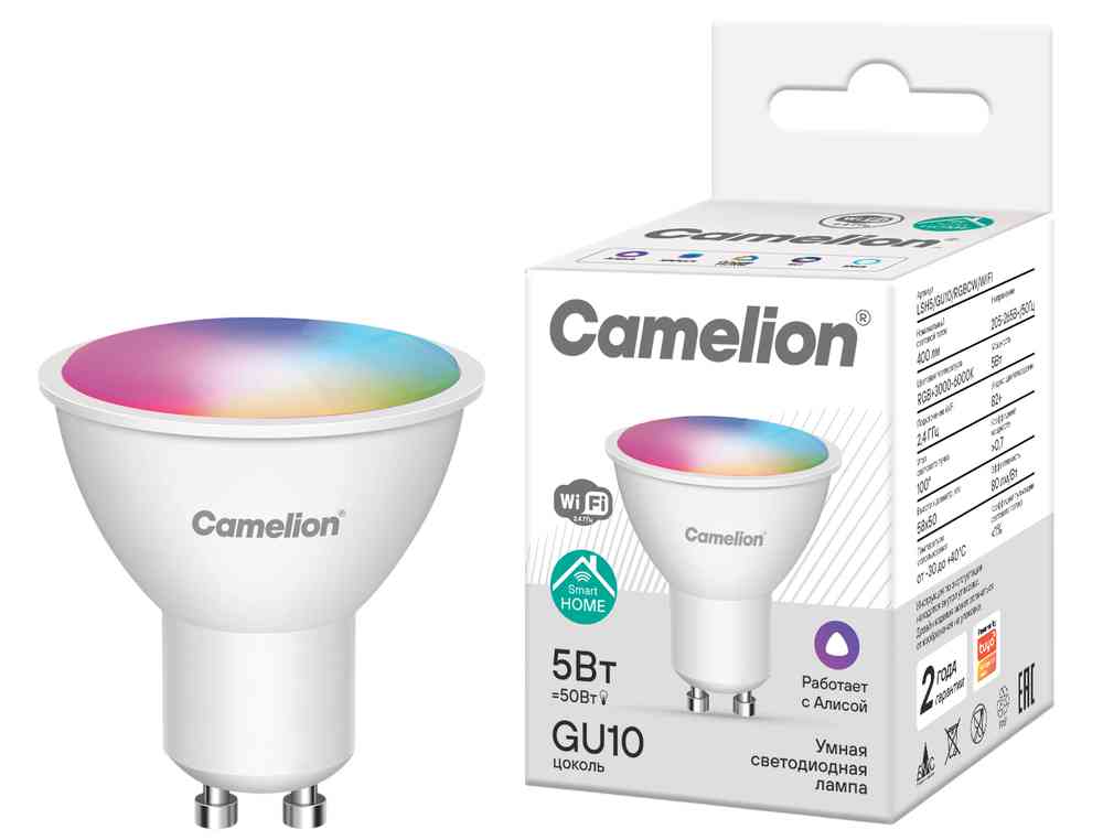 Умная лампа акцентного освещения Camelion Smart Home GU10 RGB в ассортименте
