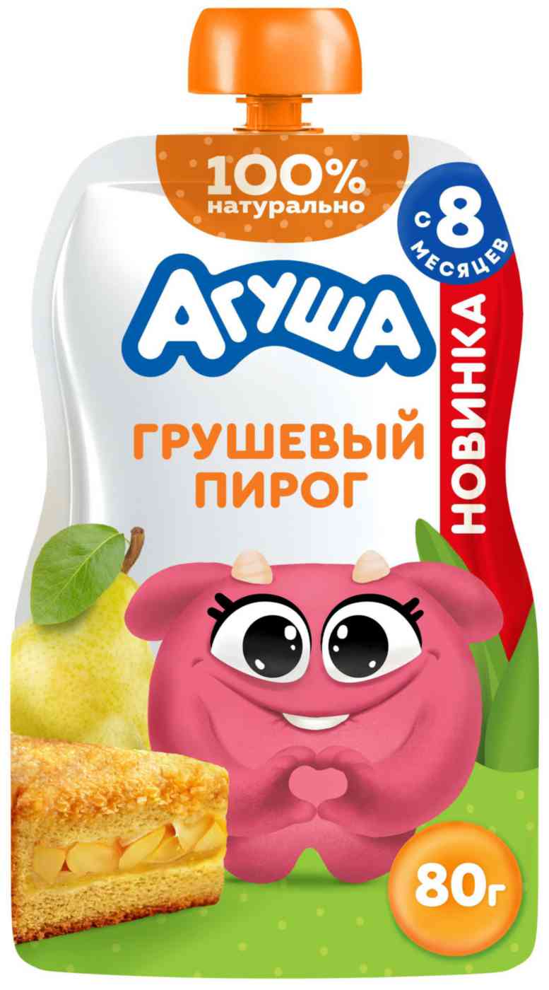 Пюре Агуша грушевый пирог с 8 месяцев
