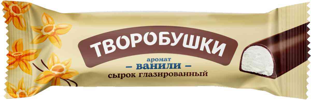 Сырок творожный глазированный Творобушки с ароматом ванили в тёмной глазури 20%