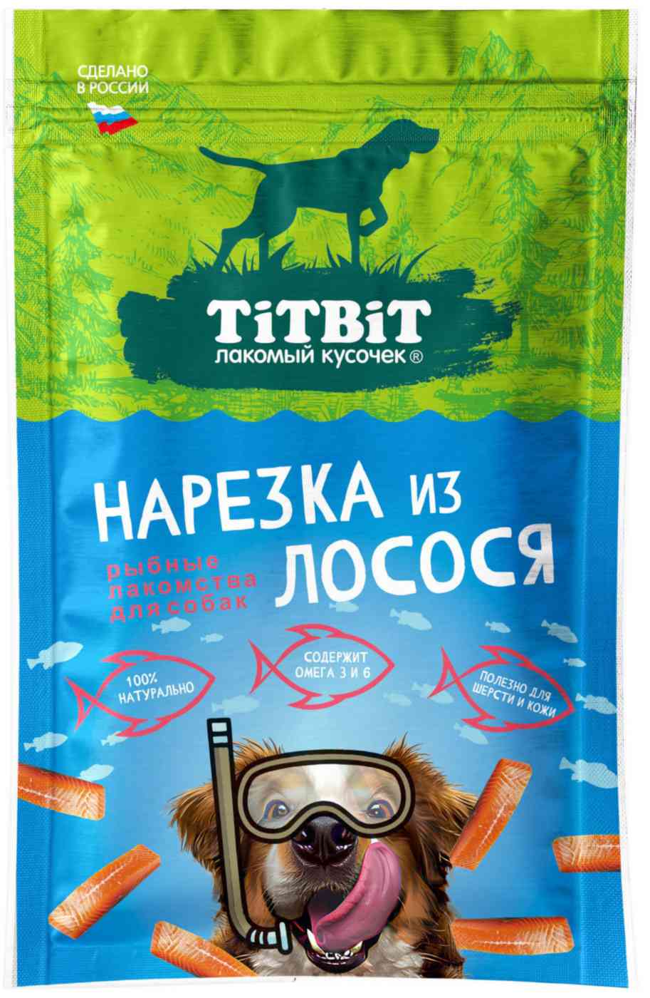 Лакомство для собак TiTBiT нарезка из лосося