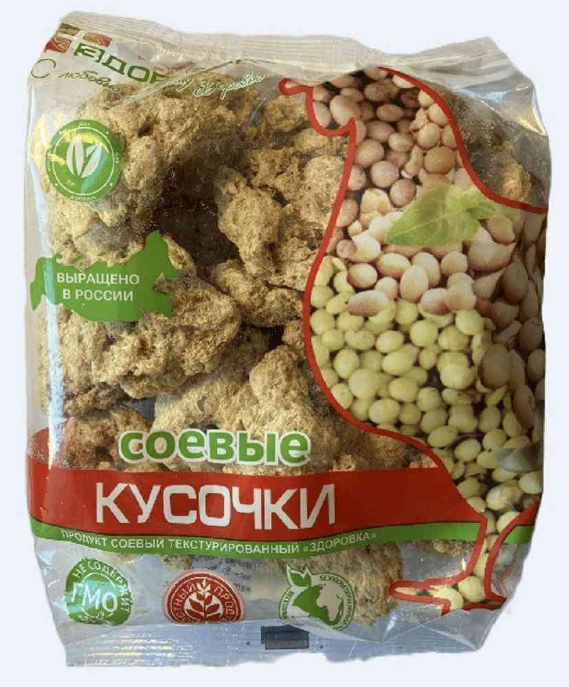 Продукт соевый текстурированный Здоровка Соевые кусочки