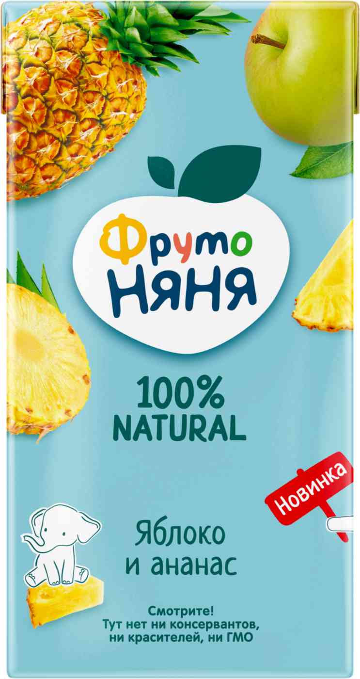 Нектар ФрутоНяня яблоко-ананас с 3 лет