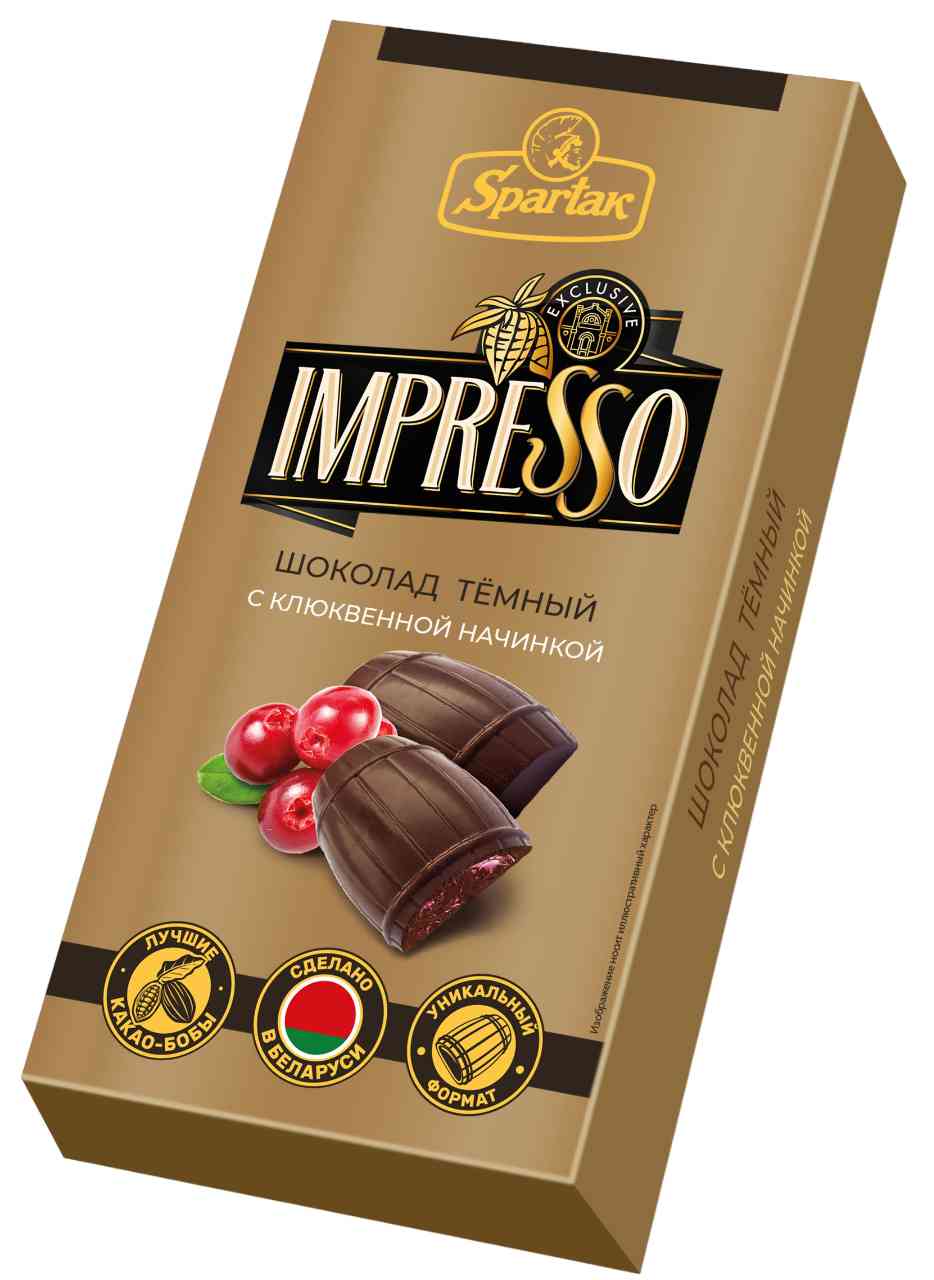 Шоколад темный Спартак Impresso с клюквенной начинкой