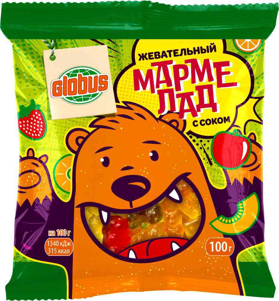 Мармелад жевательный Глобус с соком Мишки