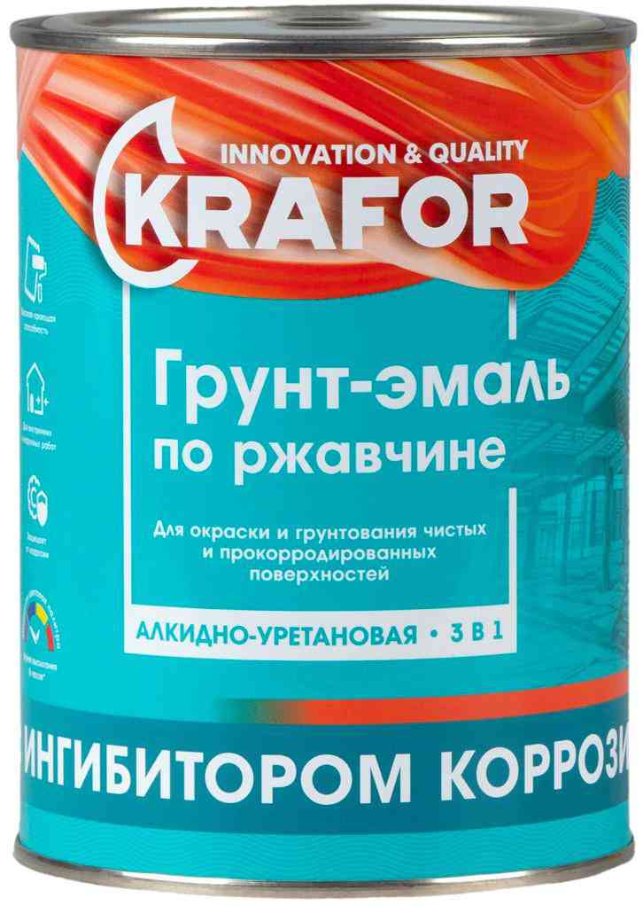 Грунт-эмаль по ржавчине Krafor серый