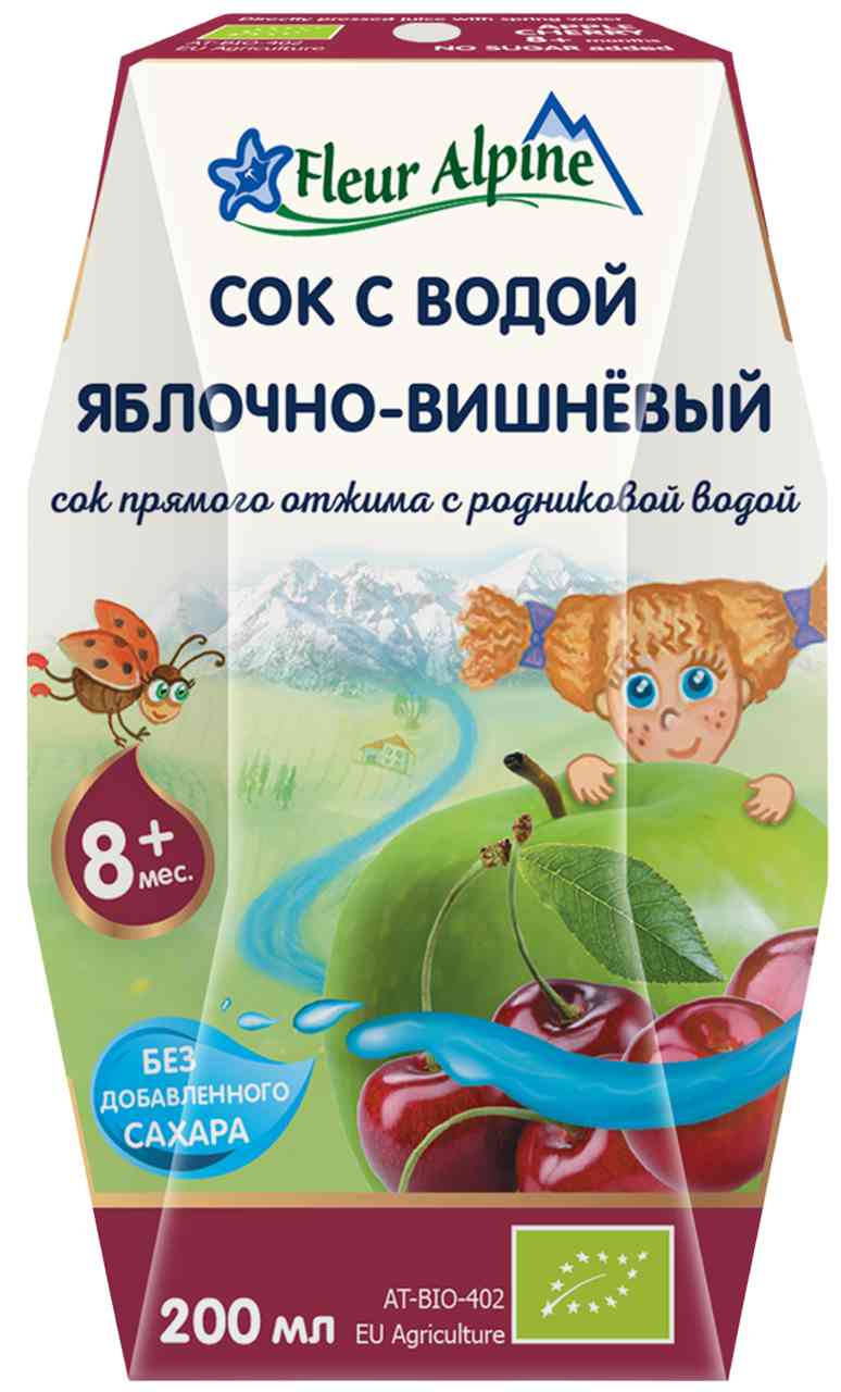 Сок с водой Fleur Alpine яблочно-вишневый с 8 месяцев