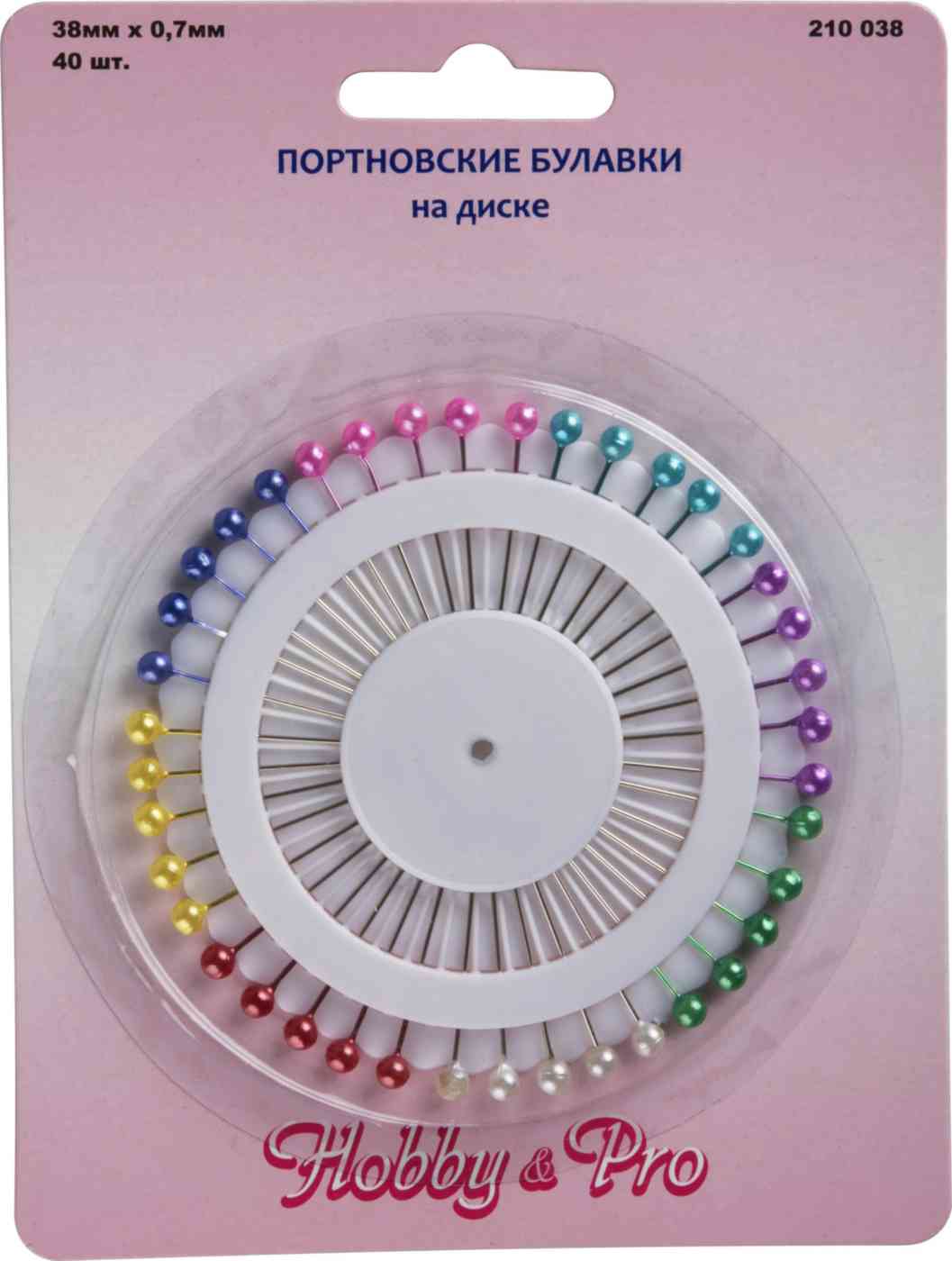 Булавки портновские Hobby & Pro на диске 38×0,7 мм