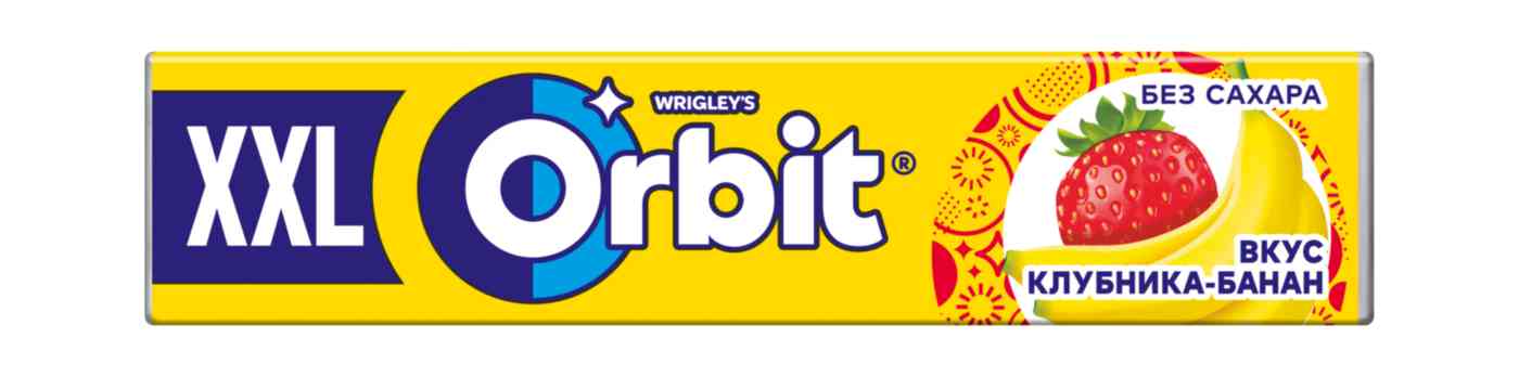 Жевательная резинка Orbit XXL клубника-банан без сахара