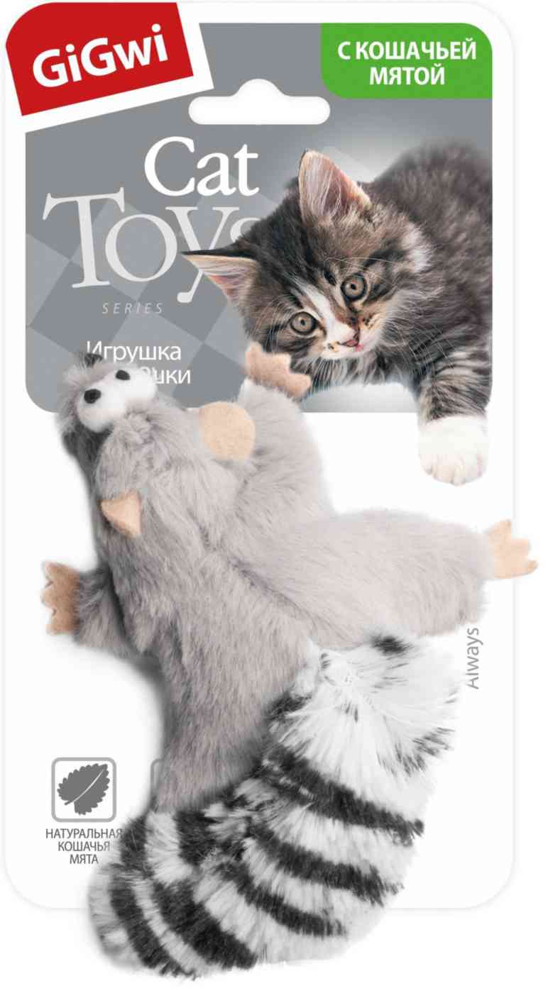 Игрушка для кошек GiGwi Енот с кошачьей мятой