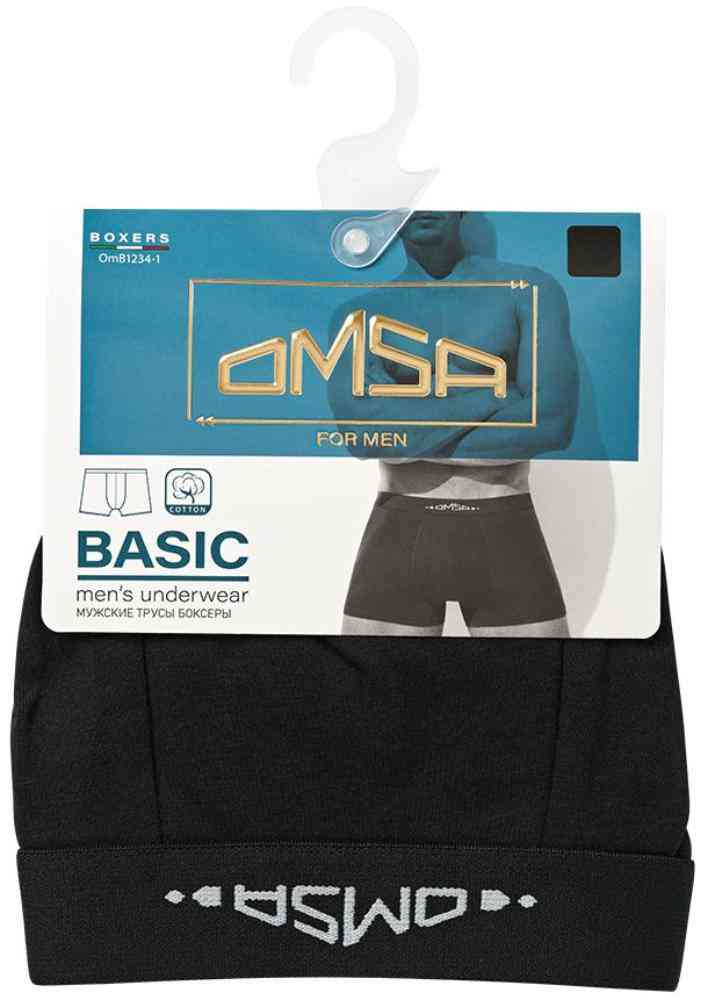 Трусы-боксеры мужские Omsa Basic 1234-1 цвет: черный
