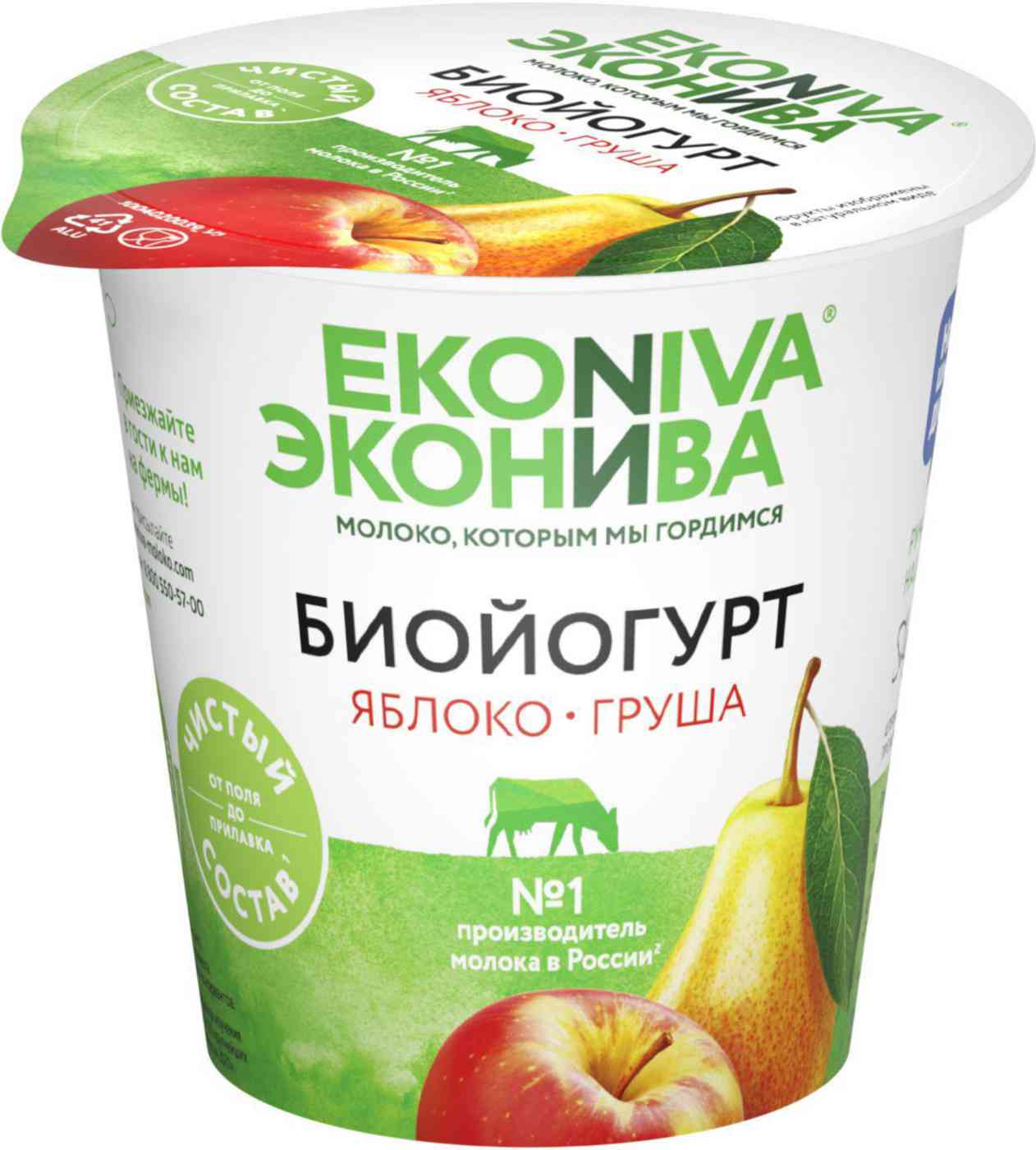 Биойогурт Эконива с яблоком и грушей 2,8%