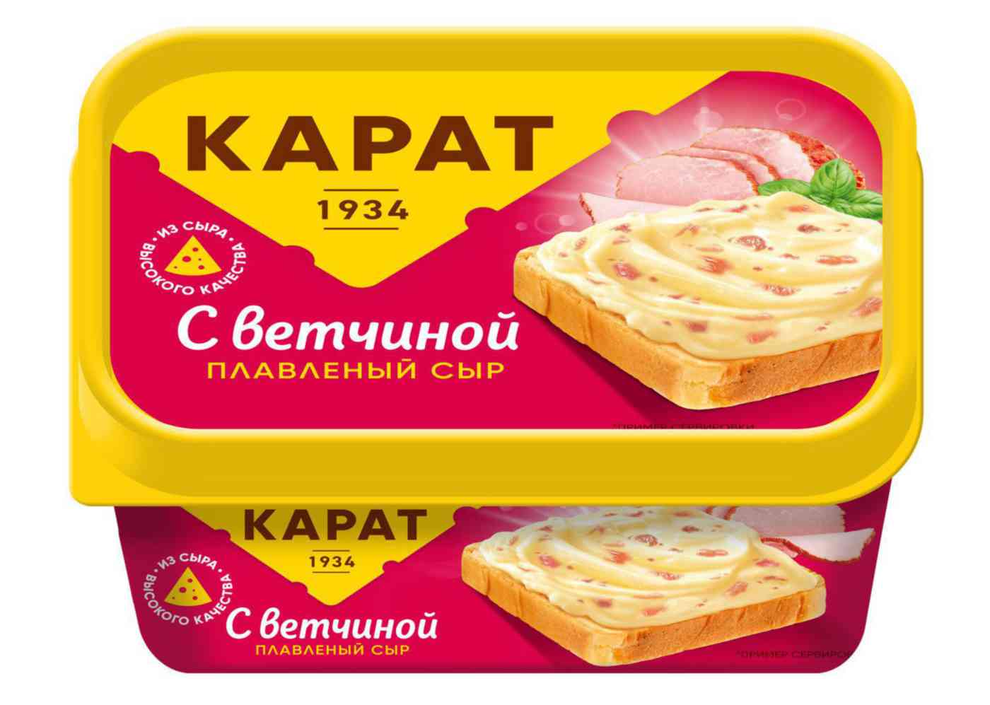 Сыр плавленый Карат сливочный с ветчиной 45%