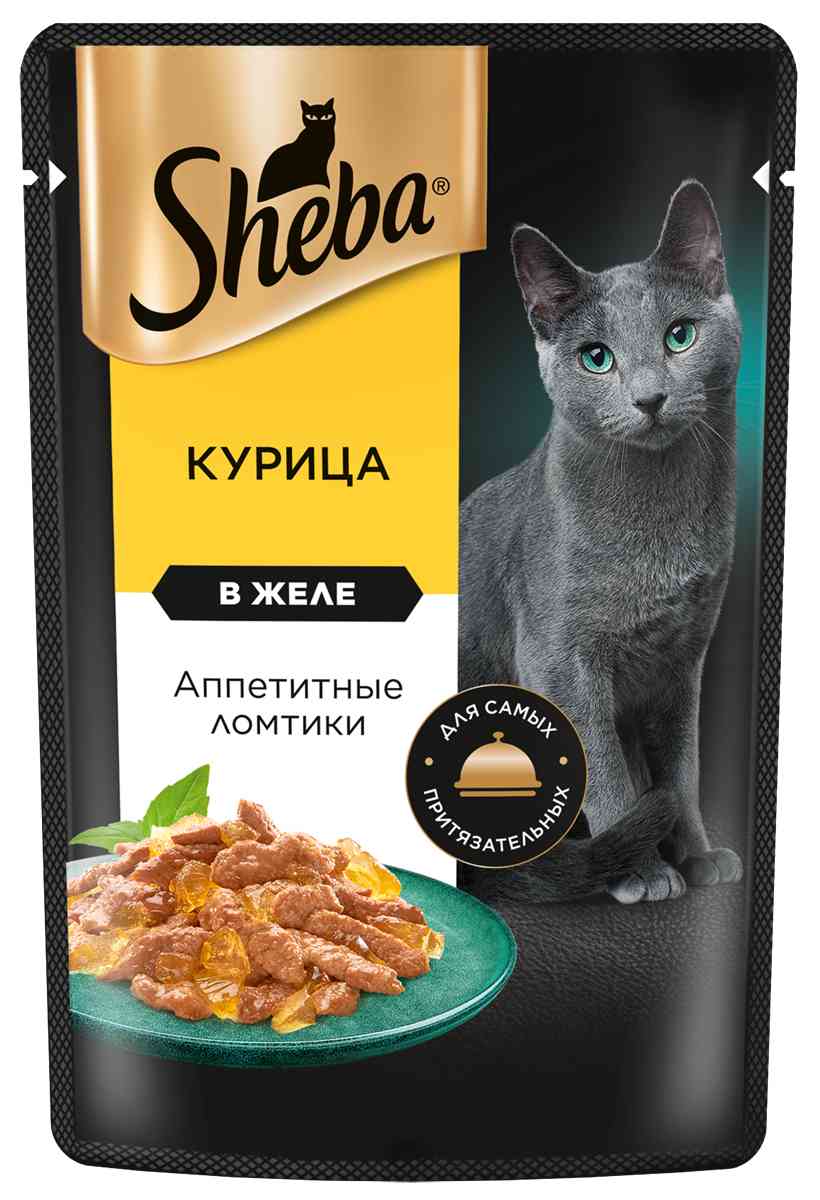 Влажный корм для кошек Sheba курица ломтики в желе