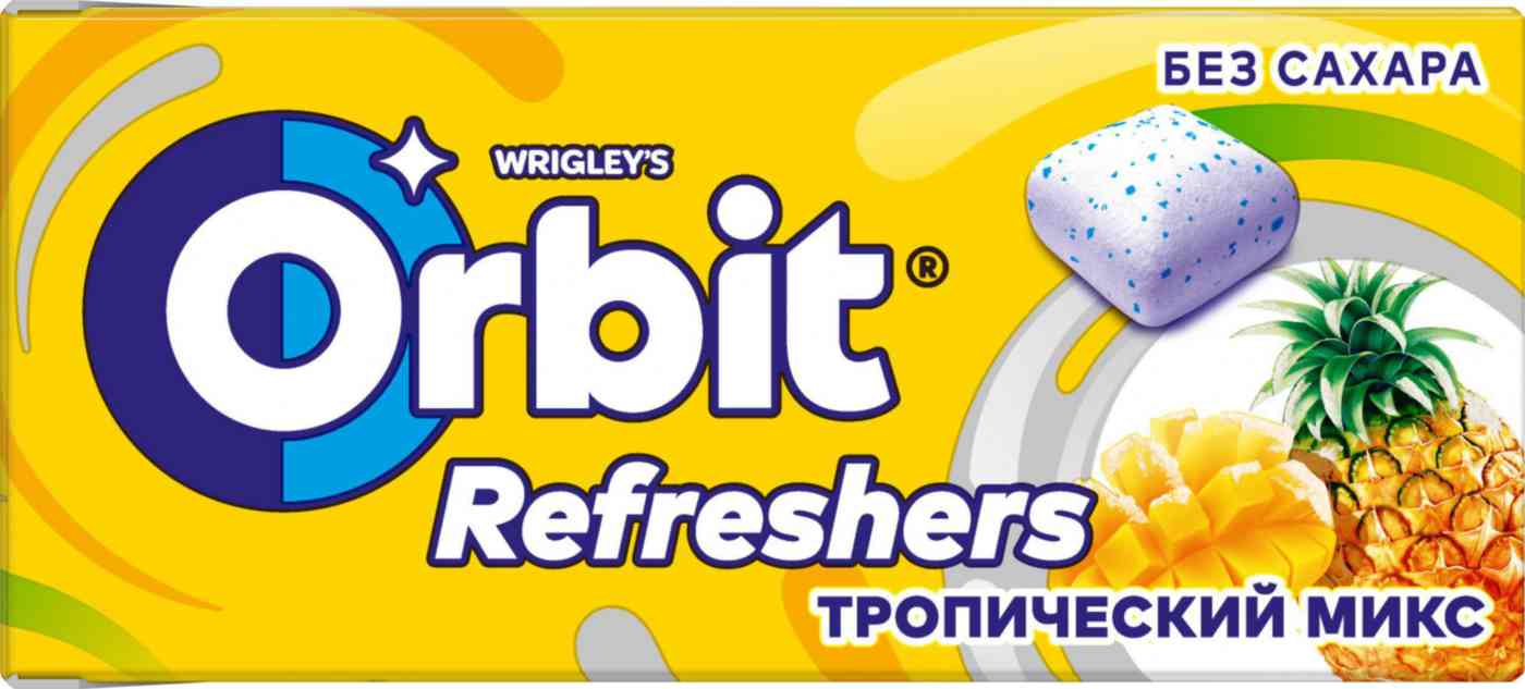 Жевательная резинка Orbit Refreshers Тропический микс
