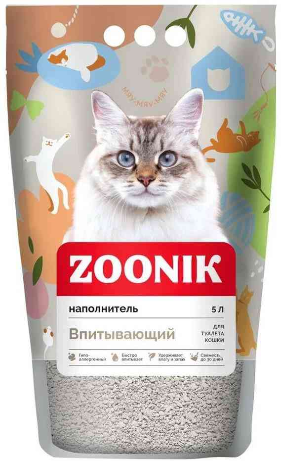 Наполнитель для кошачьего туалета впитывающий Zoonik