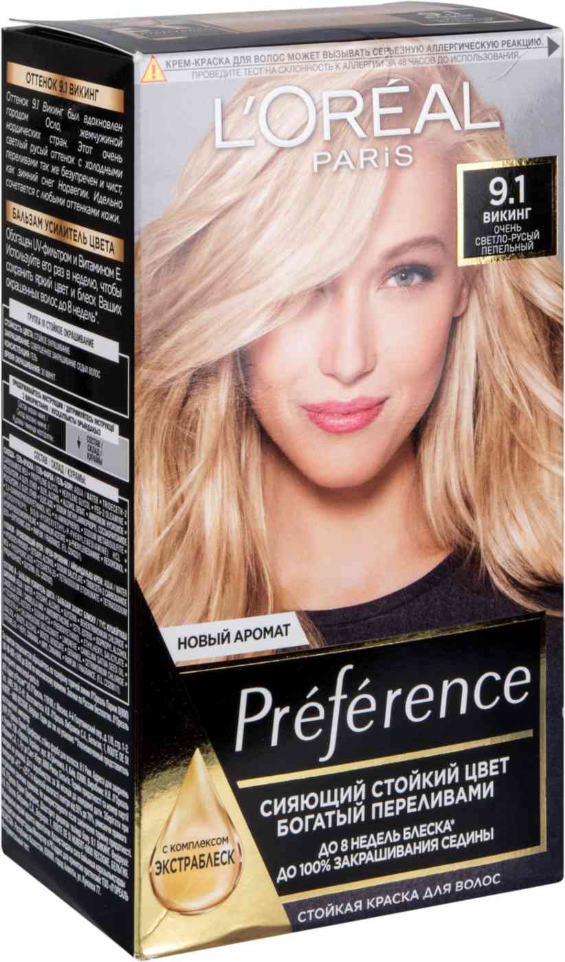 Стойкая крем-краска для волос L'Oreal Paris Preference 9.1 Викинг