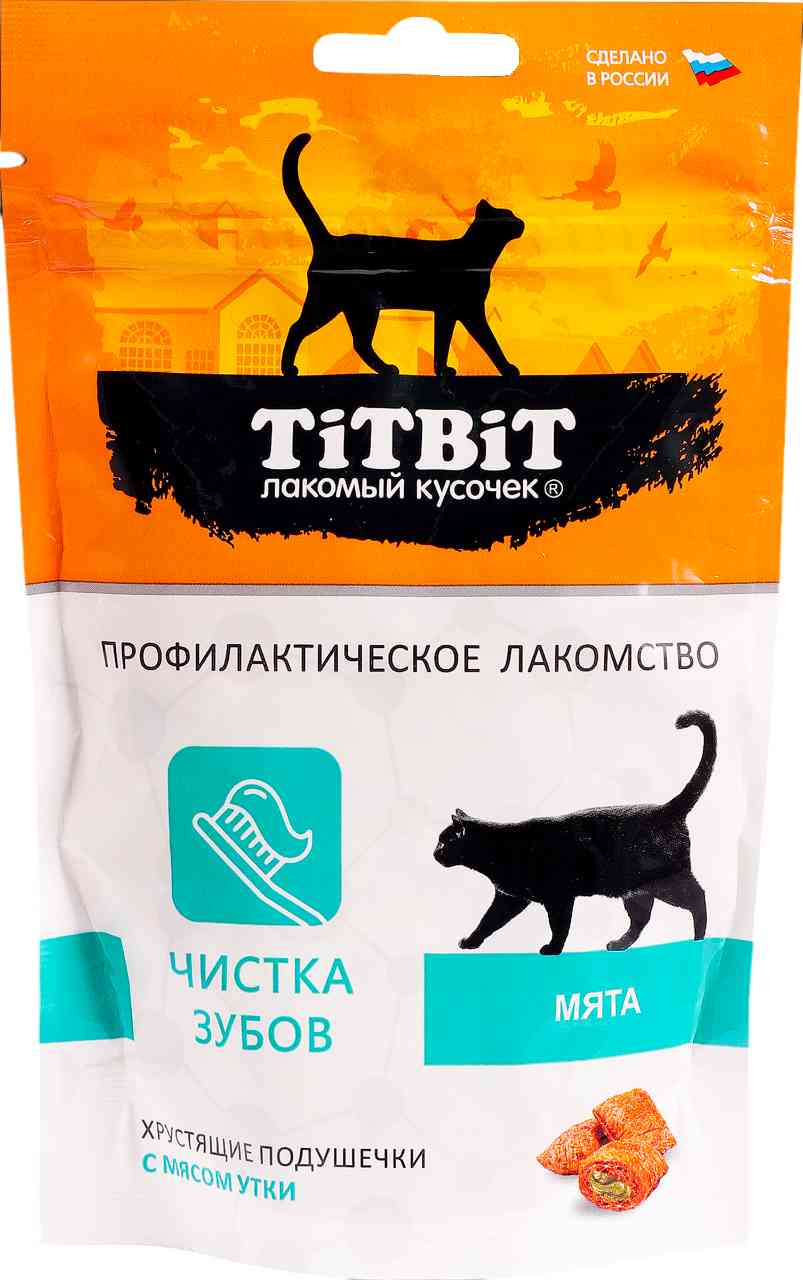 Лакомство для кошек профилактическое TiTBiT Подушечки с мясом утки