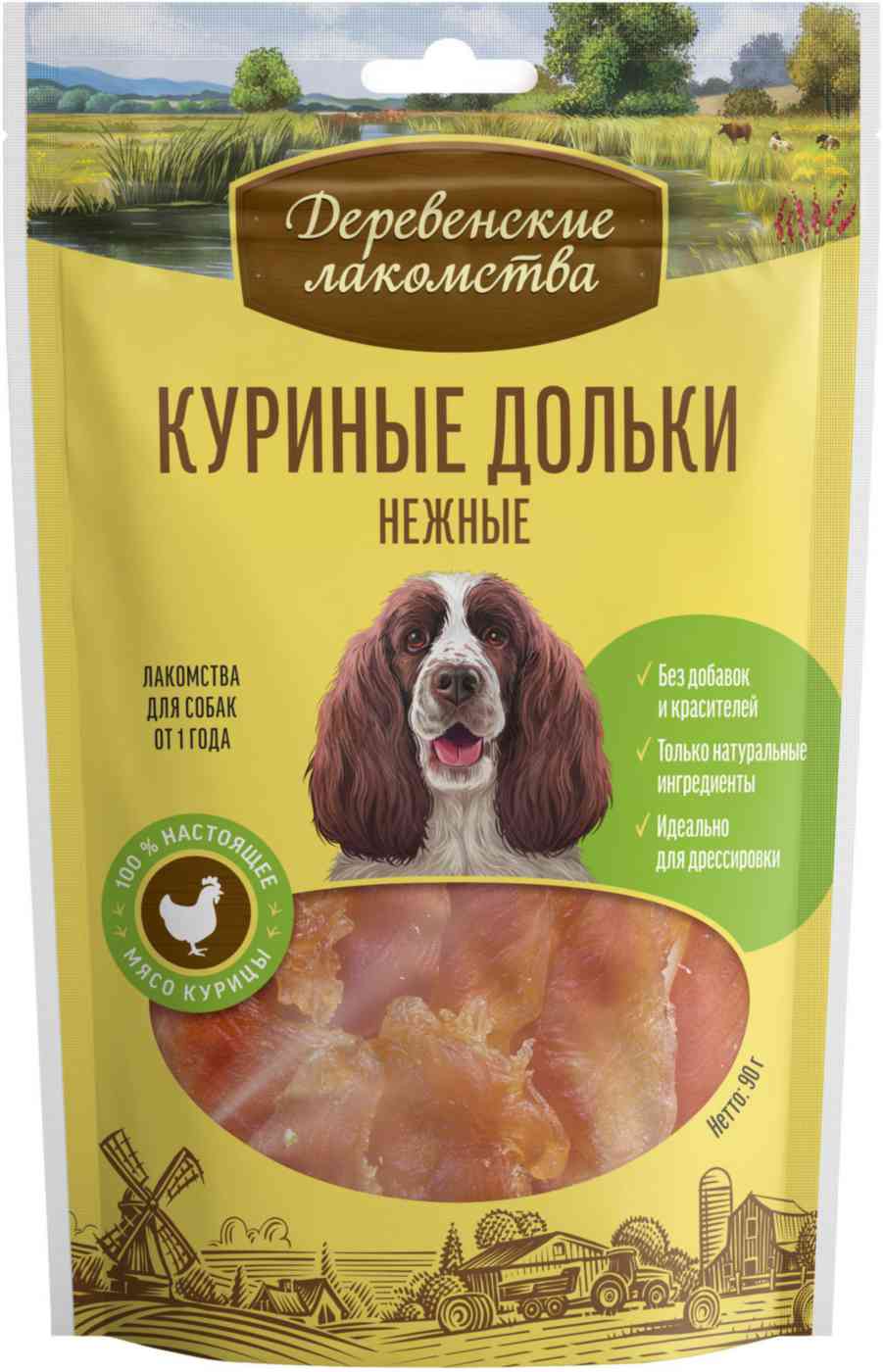 Куриные дольки для взрослых собак нежные Деревенские лакомства